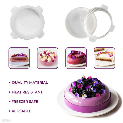 164535 Large Flat Round Silicone Mousse Cake Mold Food Grade Non-Stick Baking Mold for Oven Microwave Freezer (BPA Free, No FDA)