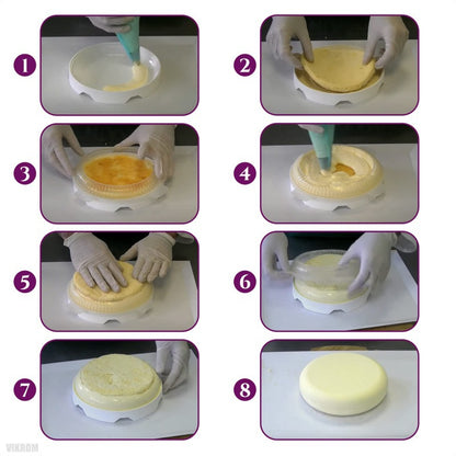 164535 Large Flat Round Silicone Mousse Cake Mold Food Grade Non-Stick Baking Mold for Oven Microwave Freezer (BPA Free, No FDA)