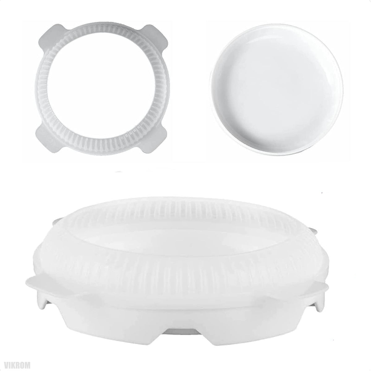 164535 Large Flat Round Silicone Mousse Cake Mold Food Grade Non-Stick Baking Mold for Oven Microwave Freezer (BPA Free, No FDA)