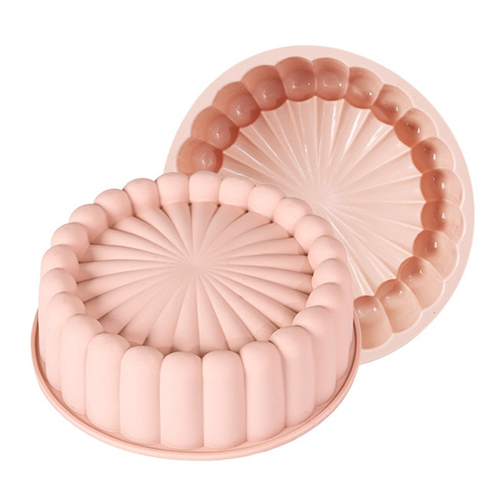 Flower Shape Silicone Baking Pan Round Tray Bread Mousse Cake Mold (BPA-Free, No FDA Certified)