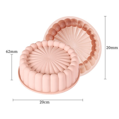 Flower Shape Silicone Baking Pan Round Tray Bread Mousse Cake Mold (BPA-Free, No FDA Certified)