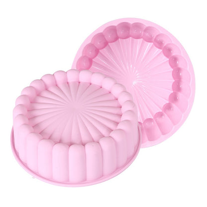 Flower Shape Silicone Baking Pan Round Tray Bread Mousse Cake Mold (BPA-Free, No FDA Certified)