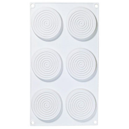 6-Cell Mosquito Coil Shape Mousse Cake Silicone Mold DIY Cake Decor Baking Mold (BPA-Free, No FDA Certificate)