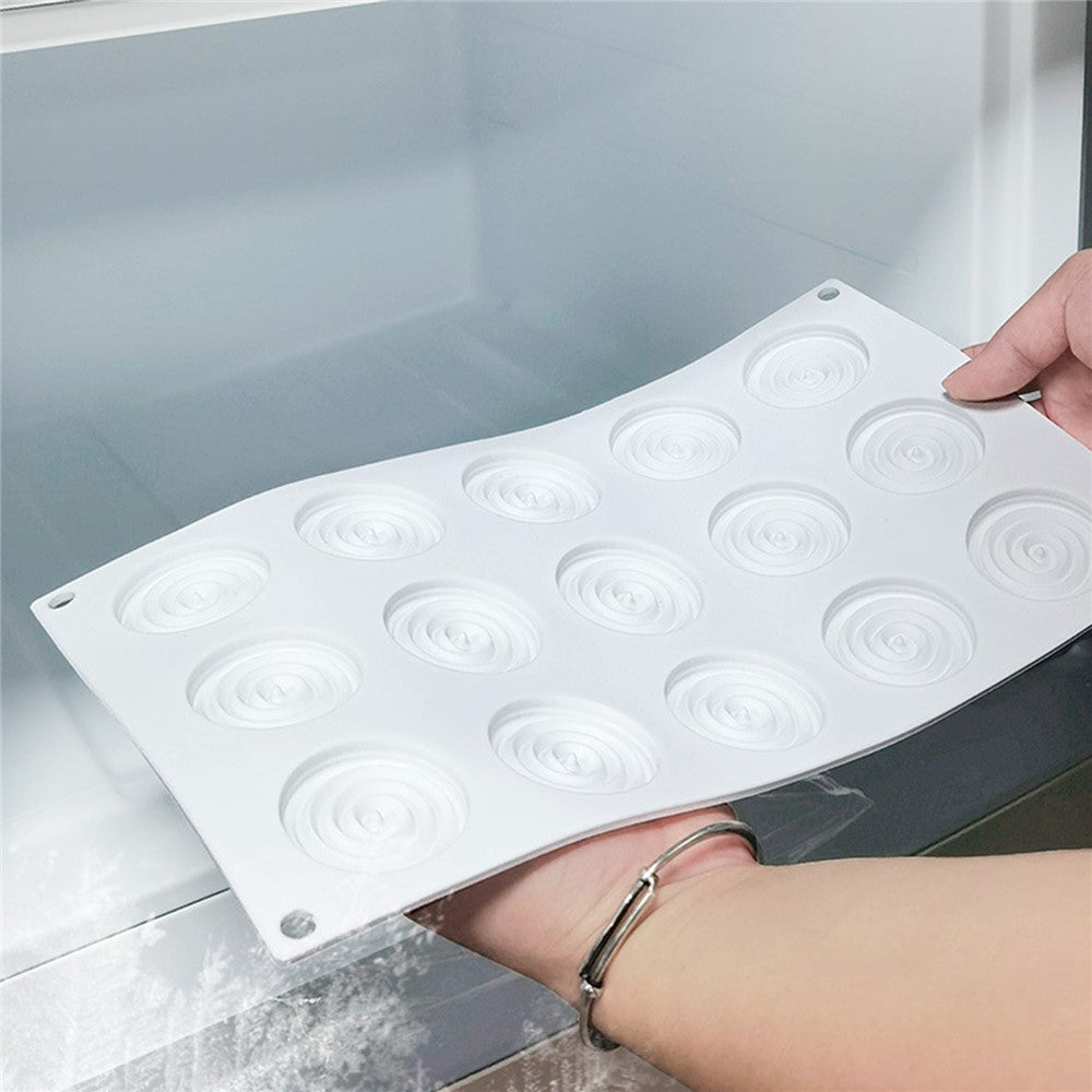 6-Cell Mosquito Coil Shape Mousse Cake Silicone Mold DIY Cake Decor Baking Mold (BPA-Free, No FDA Certificate)