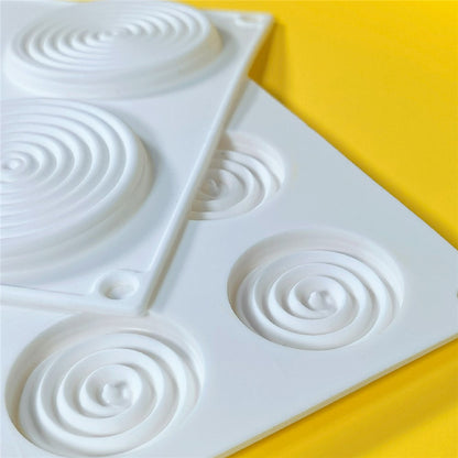 6-Cell Mosquito Coil Shape Mousse Cake Silicone Mold DIY Cake Decor Baking Mold (BPA-Free, No FDA Certificate)