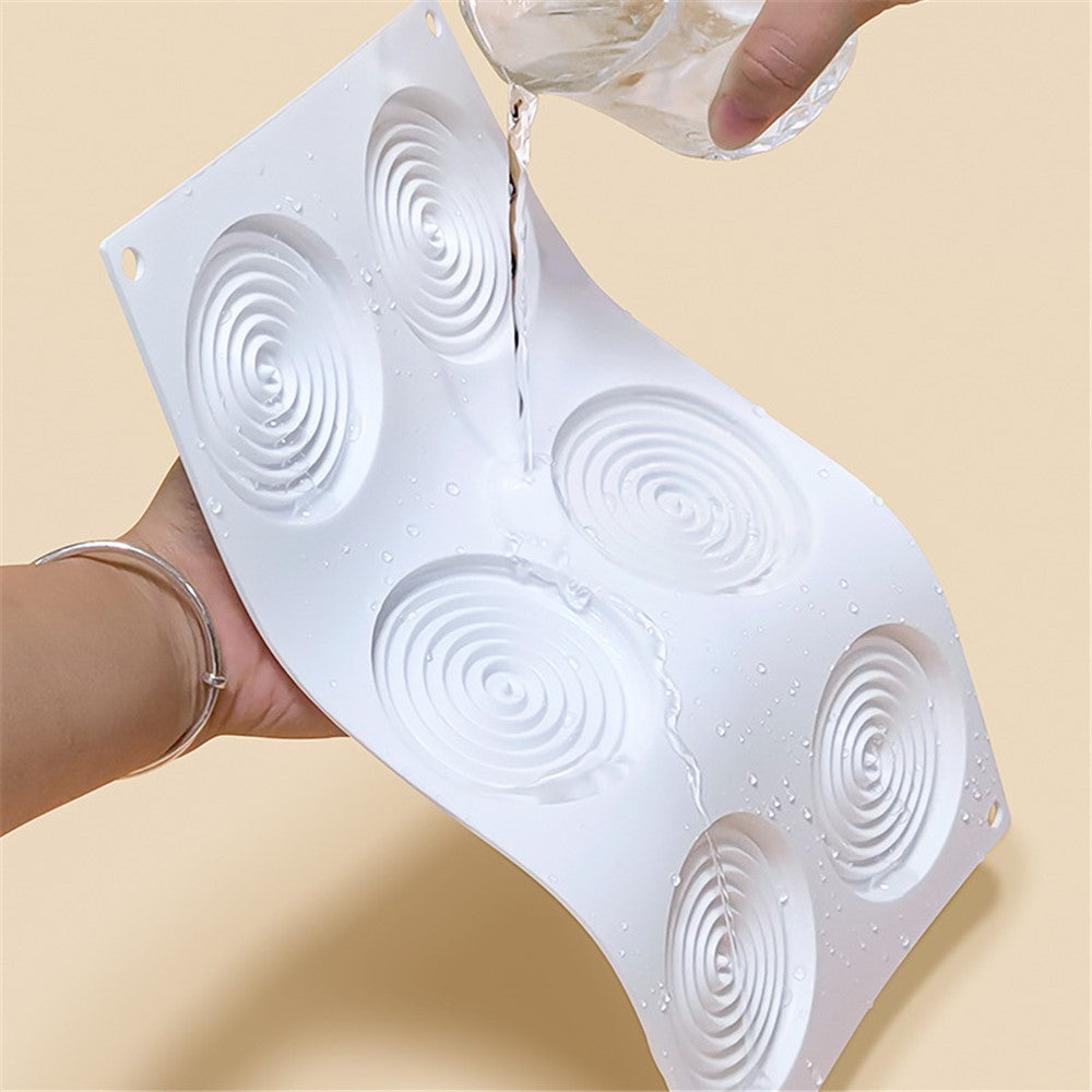 6-Cell Mosquito Coil Shape Mousse Cake Silicone Mold DIY Cake Decor Baking Mold (BPA-Free, No FDA Certificate)