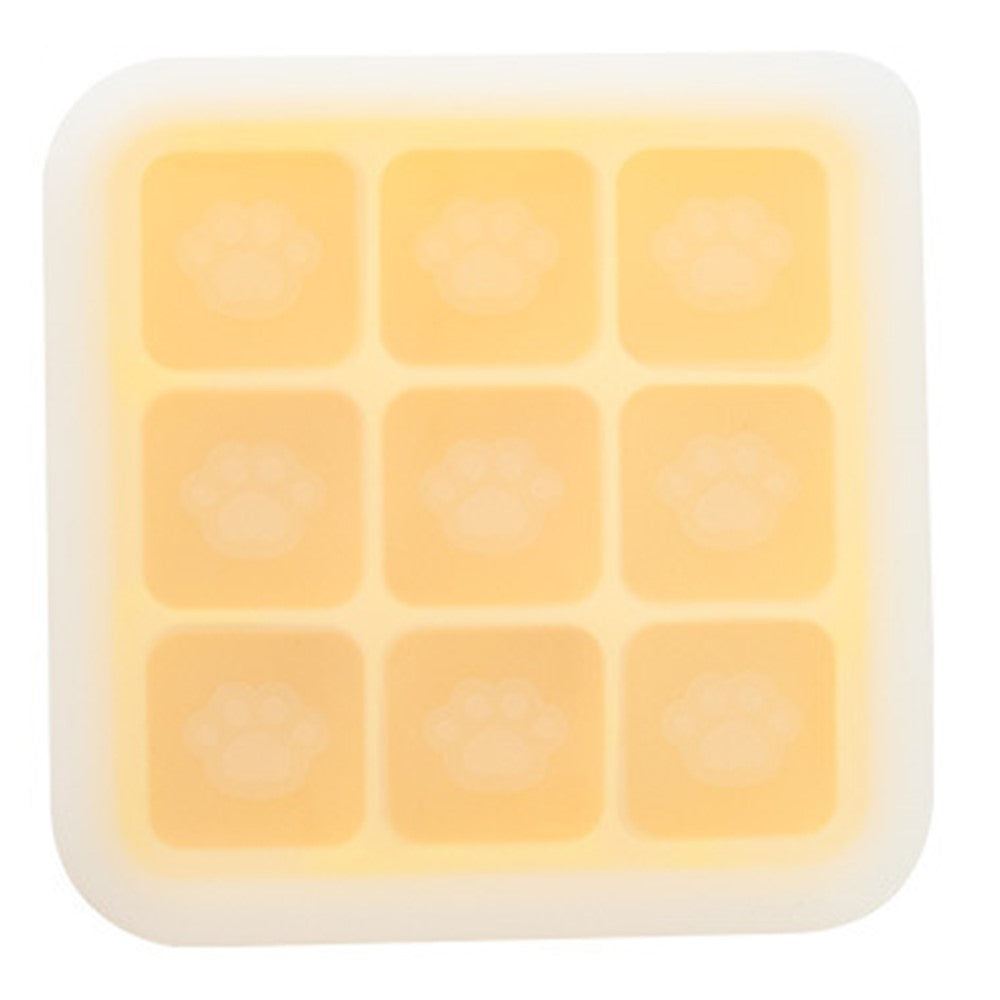 9 Grids Cat Paw Ice Mold with Lid Baby Food Silicone DIY Maker (No FDA)