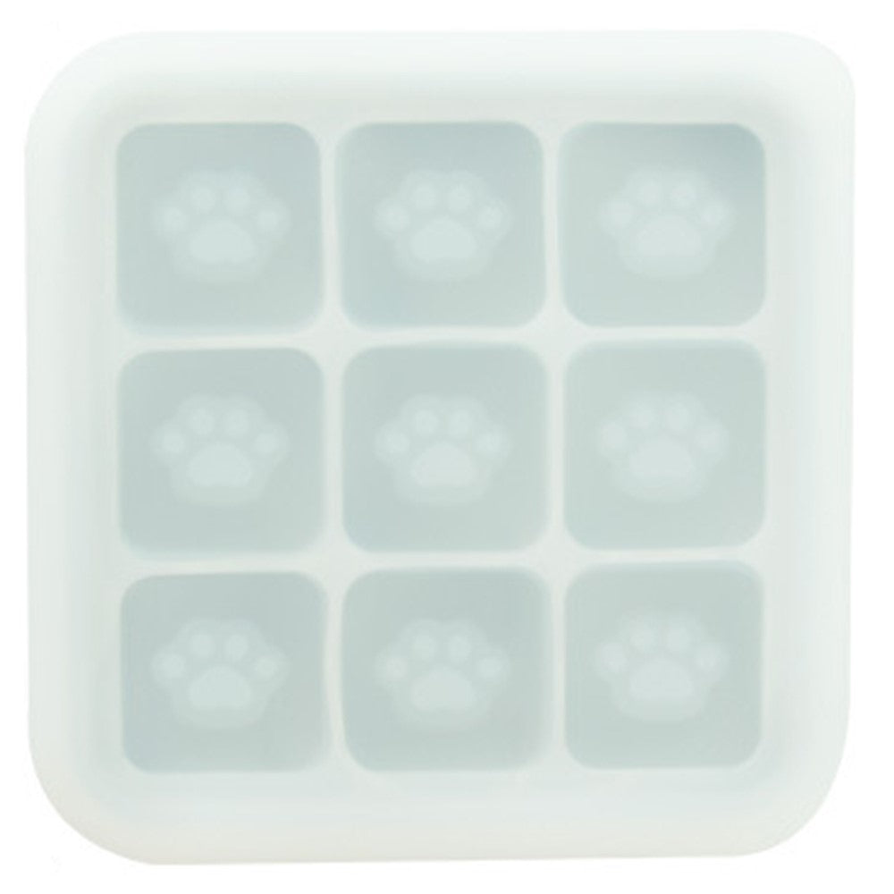 9 Grids Cat Paw Ice Mold with Lid Baby Food Silicone DIY Maker (No FDA)