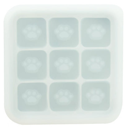 9 Grids Cat Paw Ice Mold with Lid Baby Food Silicone DIY Maker (No FDA)