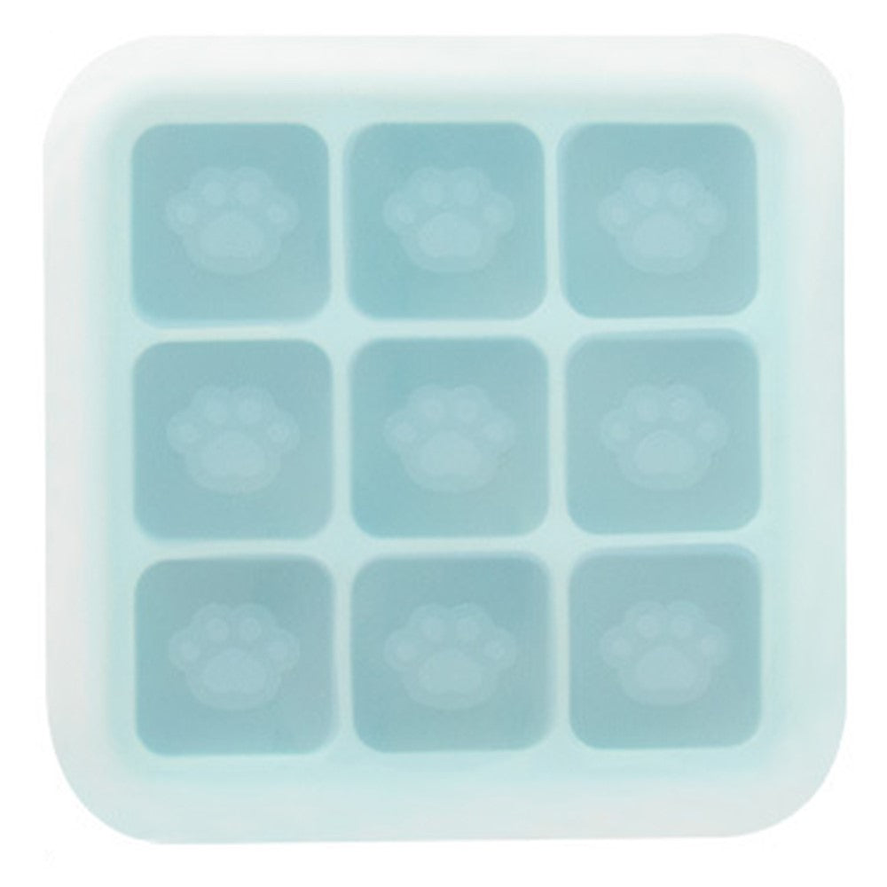 9 Grids Cat Paw Ice Mold with Lid Baby Food Silicone DIY Maker (No FDA)