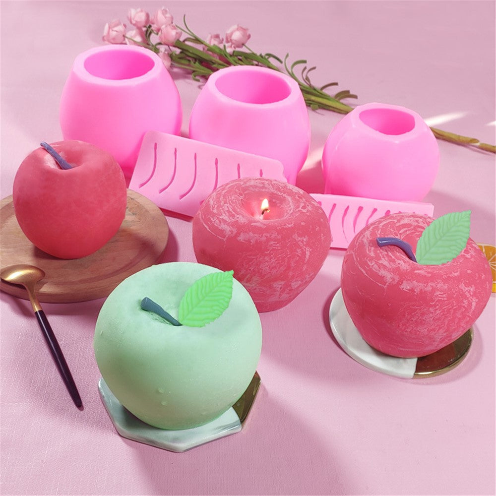 SX-SW-68 6-Cell Mold on Apple Stem DIY Candle Silicone Mold (BPA-Free, No FDA Certificate)