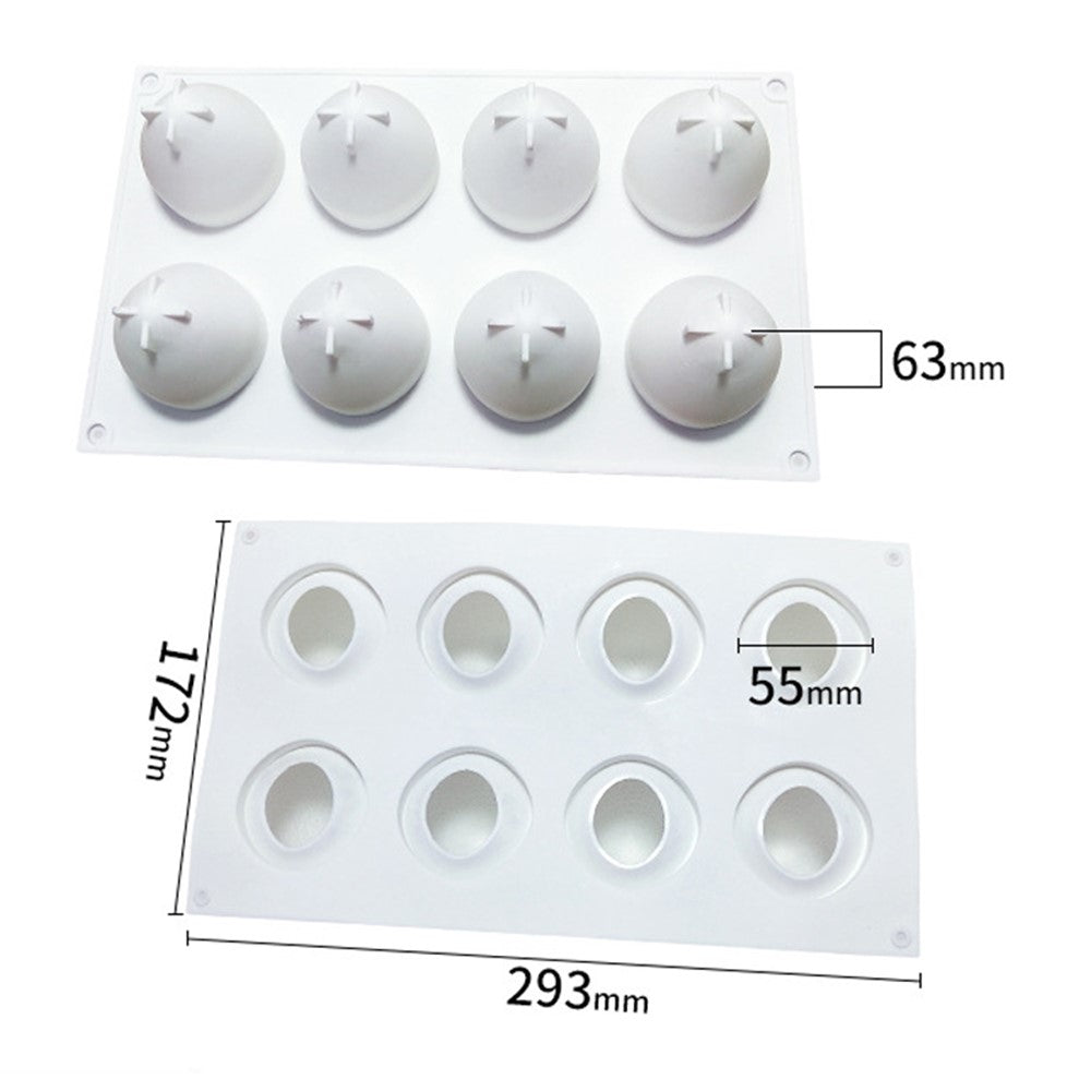 8-Cell Fruit Shape Mousse Cake Silicone Mold DIY Dessert Making Mold (No FDA, BPA Free)