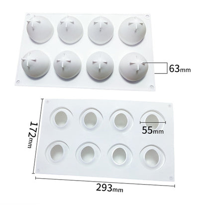 8-Cell Fruit Shape Mousse Cake Silicone Mold DIY Dessert Making Mold (No FDA, BPA Free)
