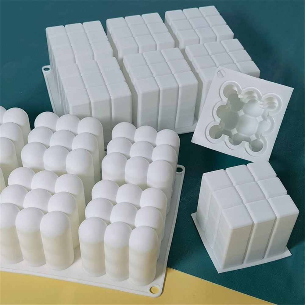 3D Magic Cube / Sofa Shape 6-grid Silicone Mold Mousse Cake Baking Mold (BPA Free, No FDA Certificate)