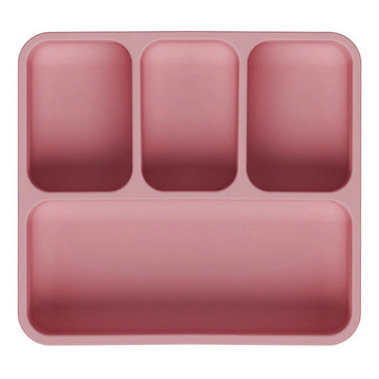 4 Compartments Silicone Baby Plate with Suction Cup Base Anti-Slip 220°C Heat Resistant Baby Dishes with Lid (BPA Free, No FDA)