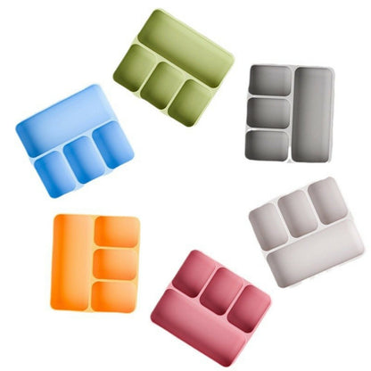 4 Compartments Silicone Baby Plate with Suction Cup Base Anti-Slip 220°C Heat Resistant Baby Dishes with Lid (BPA Free, No FDA)