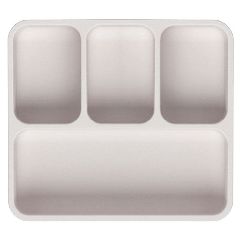 4 Compartments Silicone Baby Plate with Suction Cup Base Anti-Slip 220°C Heat Resistant Baby Dishes with Lid (BPA Free, No FDA)