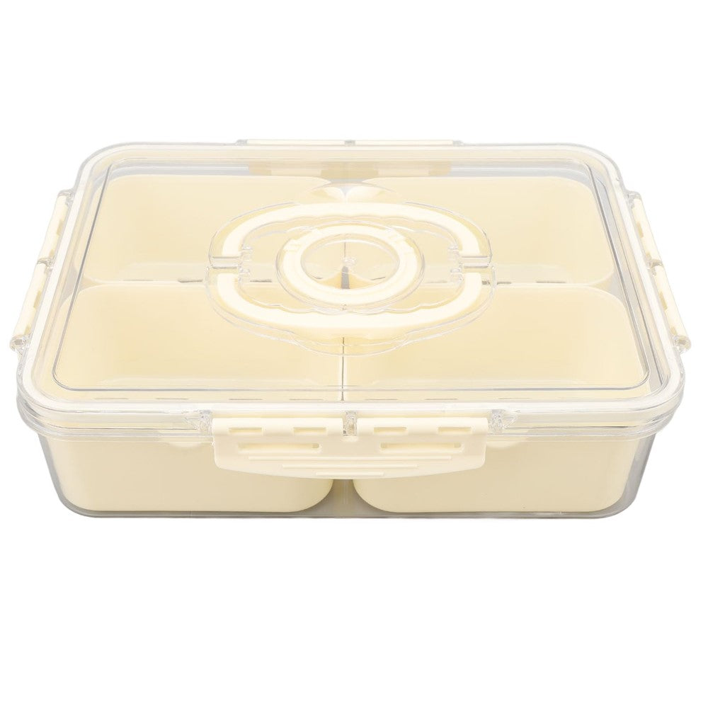 Sealed Food Storage Container with Lid, 4-Compartment Divided Fridge Organizer Box (BPA Free, US FDA)