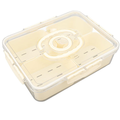 Sealed Food Storage Container with Lid, 4-Compartment Divided Fridge Organizer Box (BPA Free, US FDA)