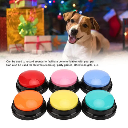 6Pcs Recordable Button Set Pet Training Buzzer Clear Sound Voice Recording Device for Dog Cat