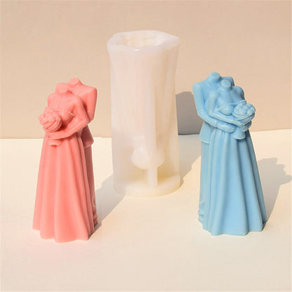 Silicone Candle Mold Couple Hugging Body Art Aromatherapy Candle Mould