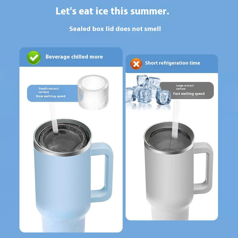 3Pcs / Set Food Grade Silicone Cylinder Ice Cube Mold with Lid for 24 / 30 / 40oz Stanley Cups (BPA Free, No FDA)