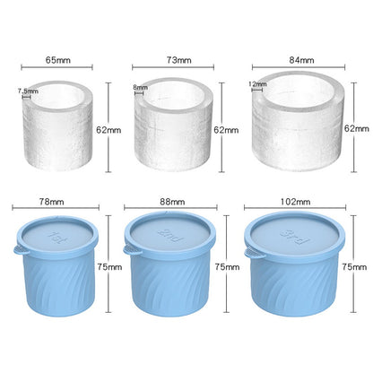 3Pcs / Set Food Grade Silicone Cylinder Ice Cube Mold with Lid for 24 / 30 / 40oz Stanley Cups (BPA Free, No FDA)