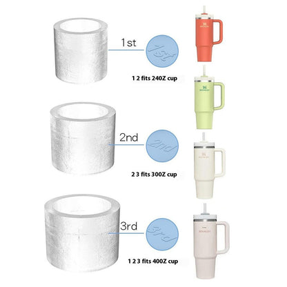 3Pcs / Set Food Grade Silicone Cylinder Ice Cube Mold with Lid for 24 / 30 / 40oz Stanley Cups (BPA Free, No FDA)