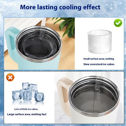 3Pcs / Set Food Grade Silicone Cylinder Ice Cube Mold with Lid for 24 / 30 / 40oz Stanley Cups (BPA Free, No FDA)