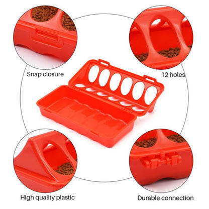 Flip Top Poultry Feeder 12 Holes Plastic Feeding Tray for Chicken Duckling Bird