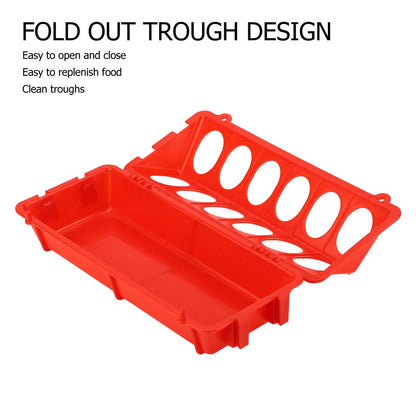 Flip Top Poultry Feeder 12 Holes Plastic Feeding Tray for Chicken Duckling Bird