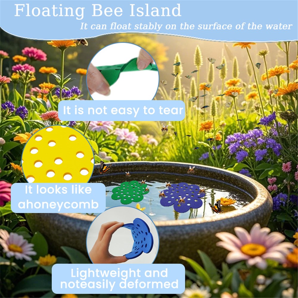 4Pcs / Set Floating Bee Island Butterfly Water Feeder Tray Insect Drinking Station for Outdoor Garden Decor