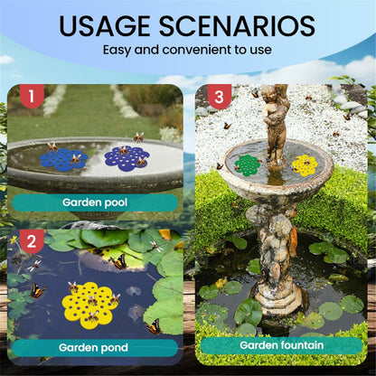 4Pcs / Set Floating Bee Island Butterfly Water Feeder Tray Insect Drinking Station for Outdoor Garden Decor