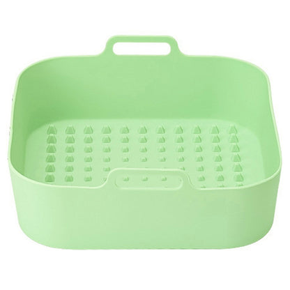 20cm Square Air Fryer Oven Silicone Baking Pan Heat Resistant Foldable Cake Mold (BPA Free, FDA Certified)