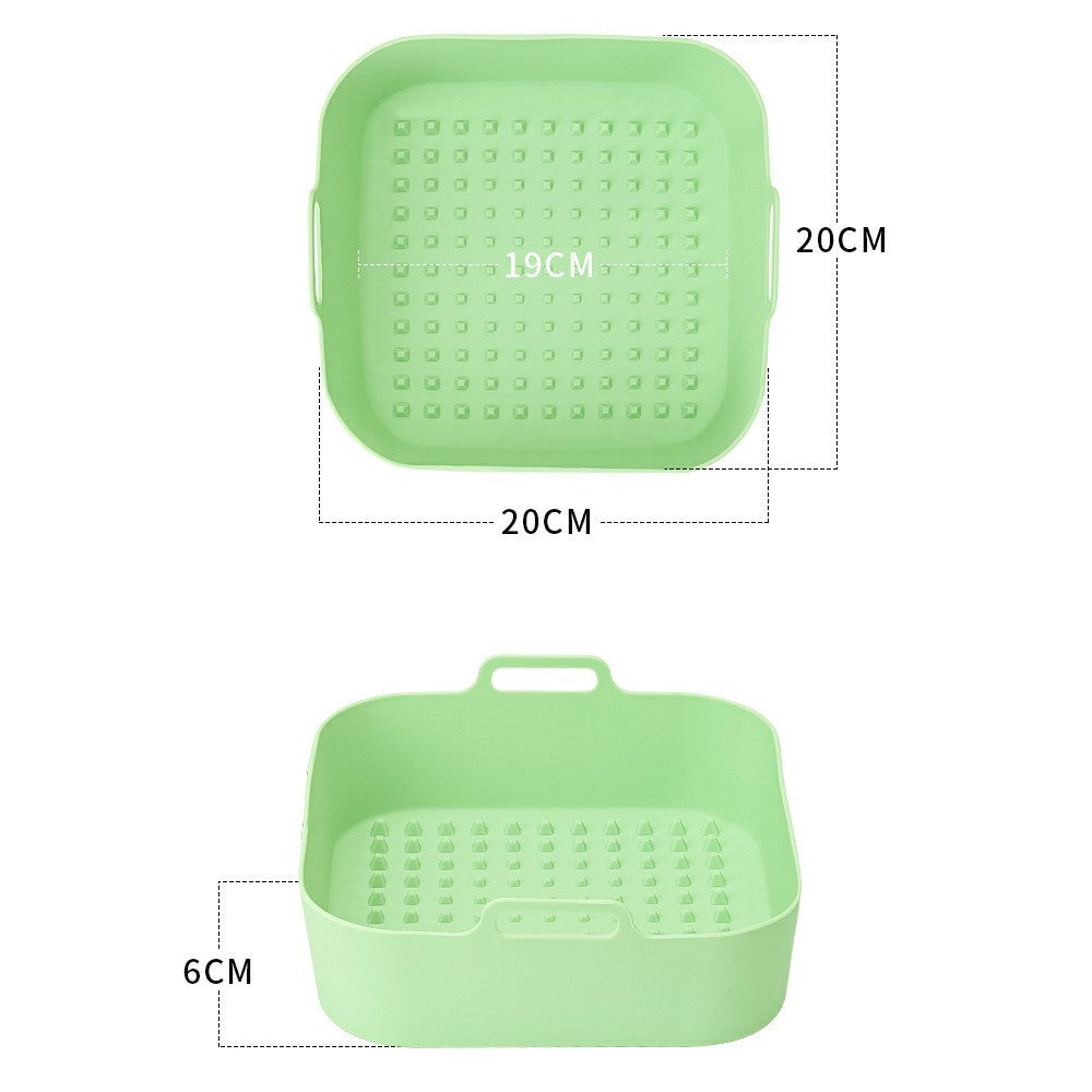 20cm Square Air Fryer Oven Silicone Baking Pan Heat Resistant Foldable Cake Mold (BPA Free, FDA Certified)