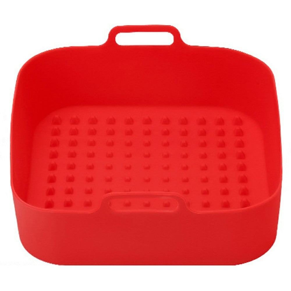20cm Square Air Fryer Oven Silicone Baking Pan Heat Resistant Foldable Cake Mold (BPA Free, FDA Certified)