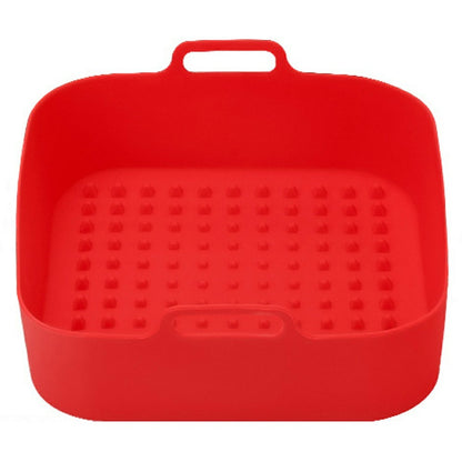 20cm Square Air Fryer Oven Silicone Baking Pan Heat Resistant Foldable Cake Mold (BPA Free, FDA Certified)