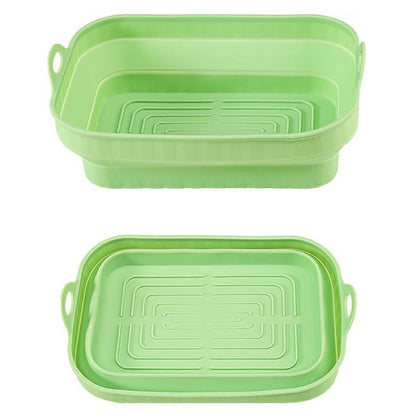 Rectangle Air Fryer Oven Silicone Baking Pan Heat Resistant Foldable Cake Mold (BPA Free, FDA Certified)