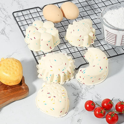 10PCS Silicone Baking Molds DIY Non-Stick Cake Cups Baking Tool (BPA Free, FDA Certified)