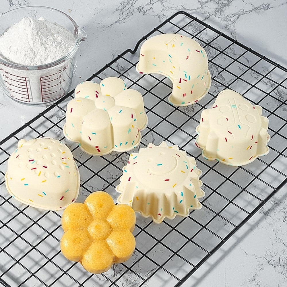 10PCS Silicone Baking Molds DIY Non-Stick Cake Cups Baking Tool (BPA Free, FDA Certified)