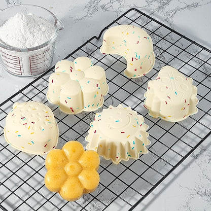 10PCS Silicone Baking Molds DIY Non-Stick Cake Cups Baking Tool (BPA Free, FDA Certified)