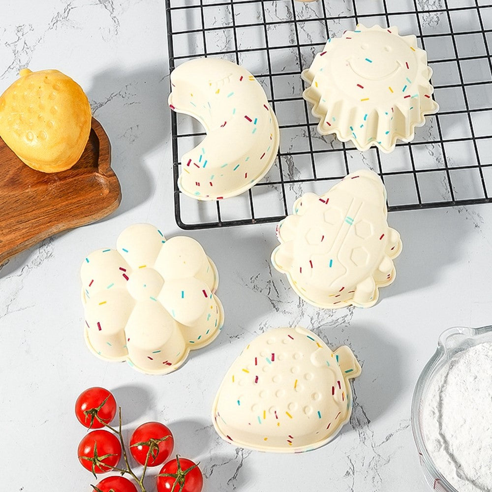 10PCS Silicone Baking Molds DIY Non-Stick Cake Cups Baking Tool (BPA Free, FDA Certified)