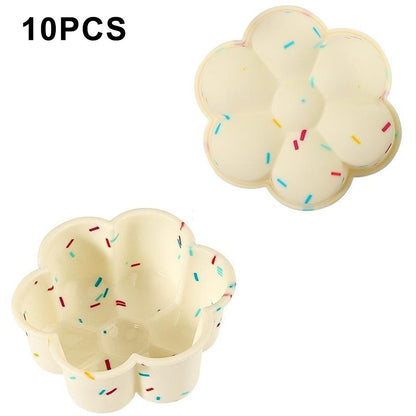 10PCS Silicone Baking Molds DIY Non-Stick Cake Cups Baking Tool (BPA Free, FDA Certified)