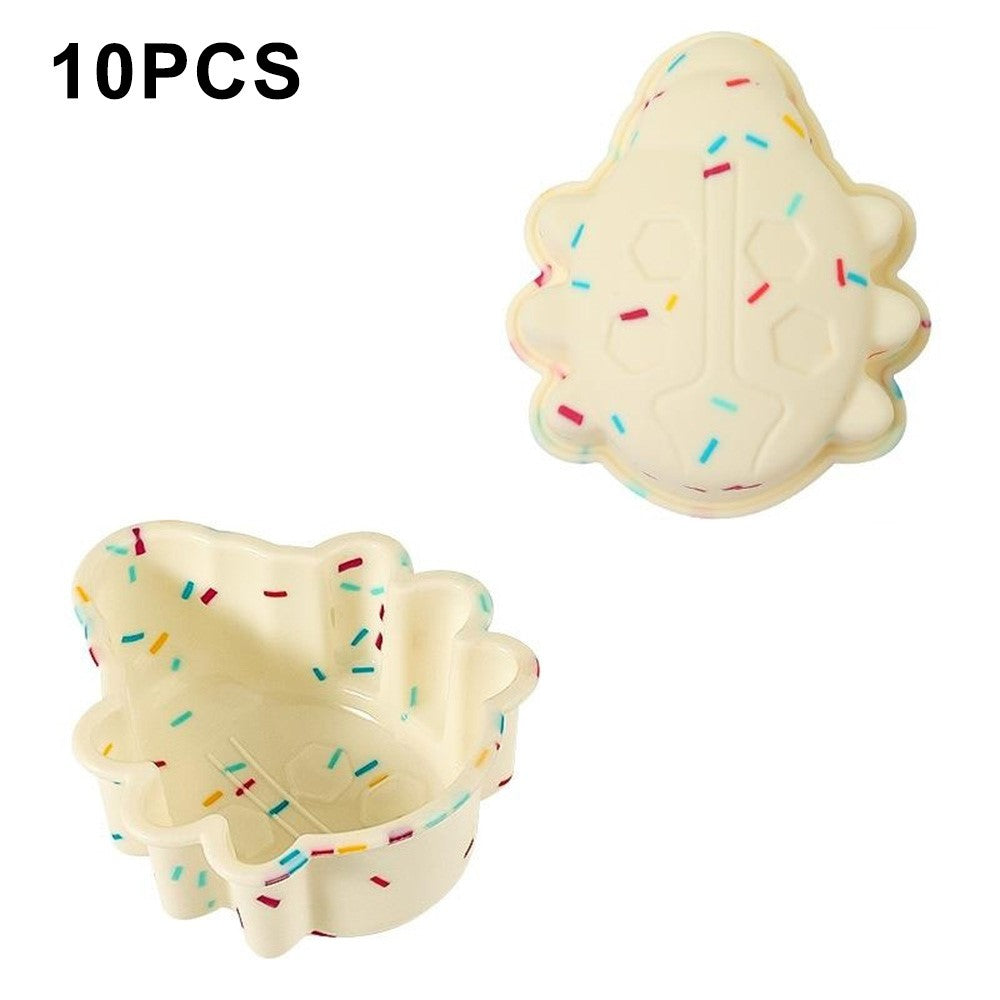 10PCS Silicone Baking Molds DIY Non-Stick Cake Cups Baking Tool (BPA Free, FDA Certified)