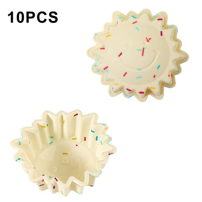 10PCS Silicone Baking Molds DIY Non-Stick Cake Cups Baking Tool (BPA Free, FDA Certified)