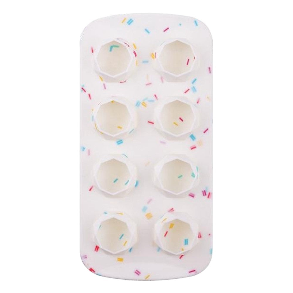 Diamond / Heart / Star / Round Shape DIY Ice Maker Silicone Ice Cube Tray 8 Cavity Mold (BPA Free, FDA Certified)