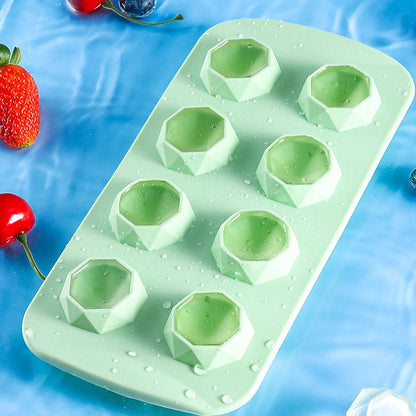 Diamond / Heart / Star / Round Shape DIY Ice Maker Silicone Ice Cube Tray 8 Cavity Mold (BPA Free, FDA Certified)