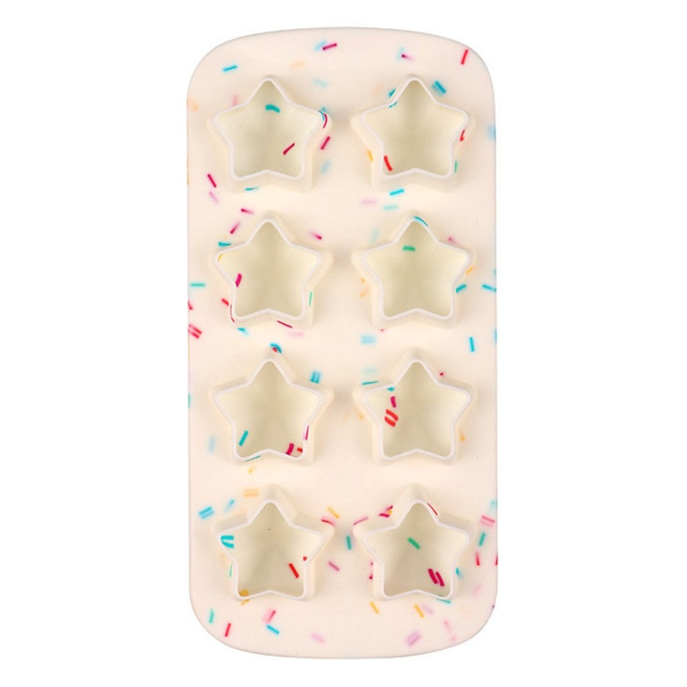 Diamond / Heart / Star / Round Shape DIY Ice Maker Silicone Ice Cube Tray 8 Cavity Mold (BPA Free, FDA Certified)
