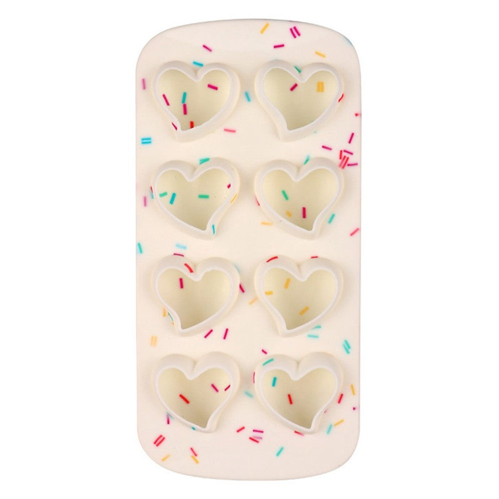 Diamond / Heart / Star / Round Shape DIY Ice Maker Silicone Ice Cube Tray 8 Cavity Mold (BPA Free, FDA Certified)