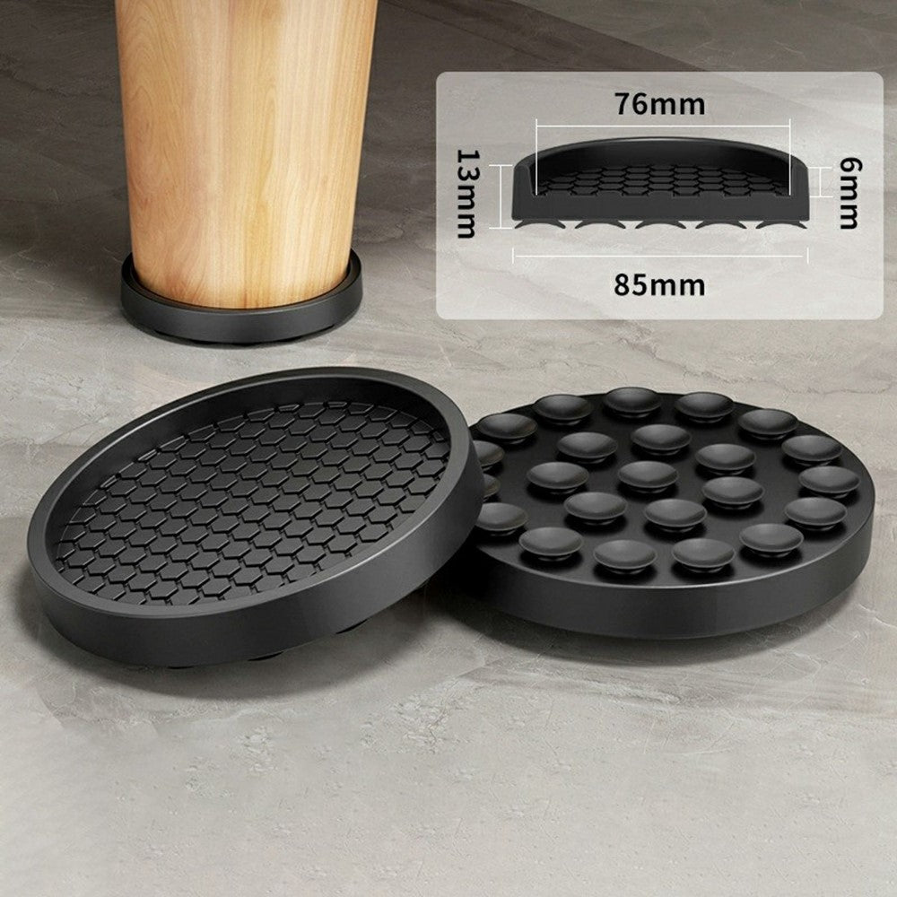 4Pcs 7.5CM Round Suction Cup Furniture Pads for Sofa Legs Chair Table Feet Non Slip Silicone Mat Noise Reduction